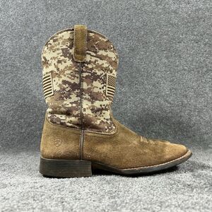 Ariat Sport Patriot Kids Size 5.5 Desert Camouflage American Flag Cowboy Boots